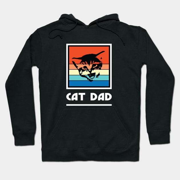 Cat Dad Vintage Retro Hoodie by Justsmilestupid